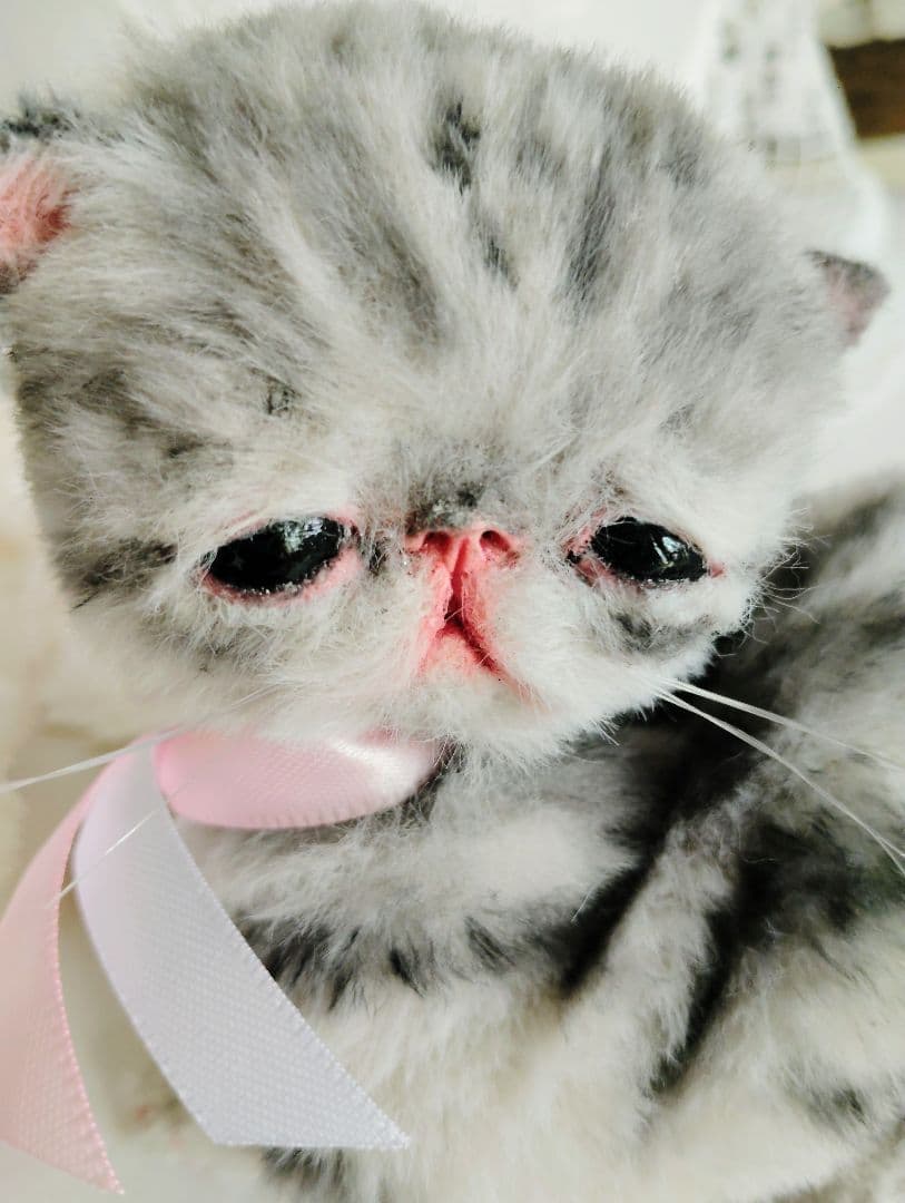 生後２週間♡タビー柄子猫ちゃん♡短足ぽってりボディ♡アートドール♡ぬいぐるみ♡