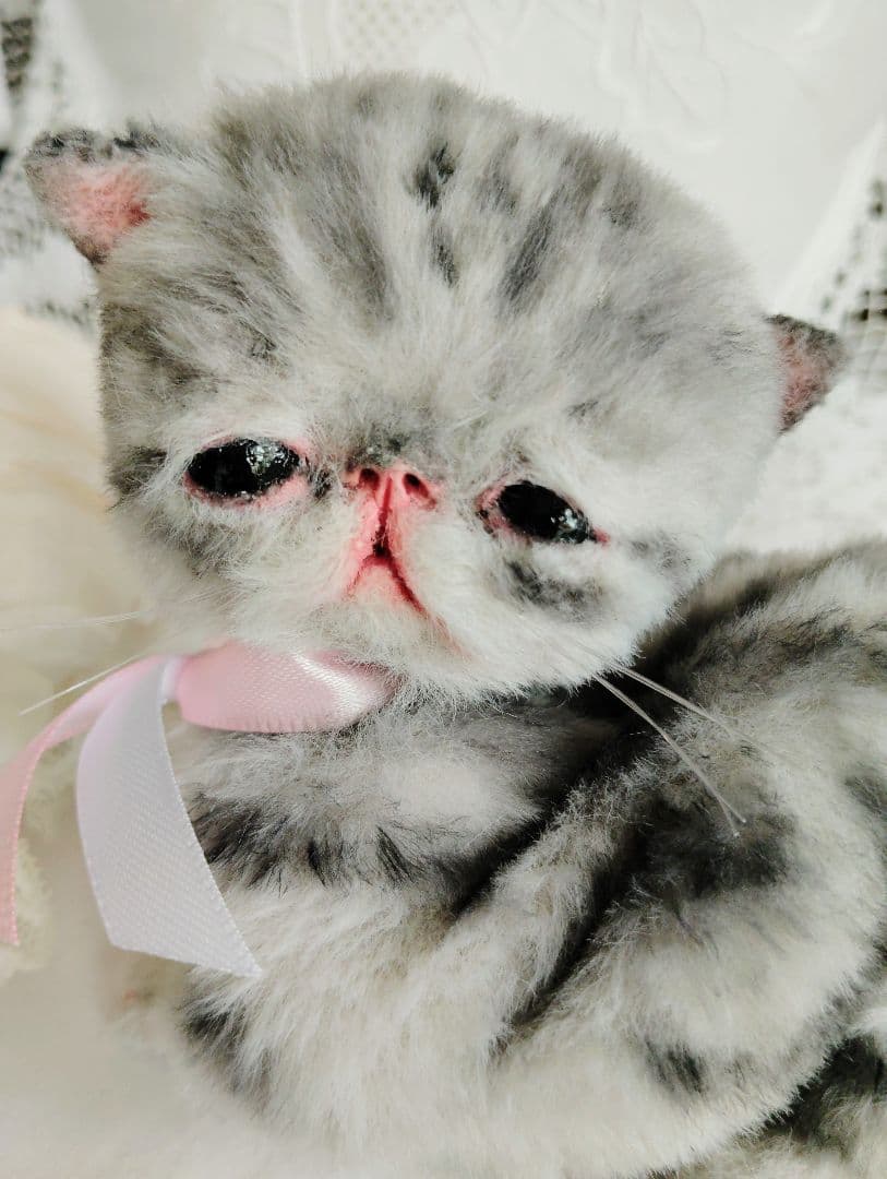 生後２週間♡タビー柄子猫ちゃん♡短足ぽってりボディ♡アートドール♡ぬいぐるみ♡