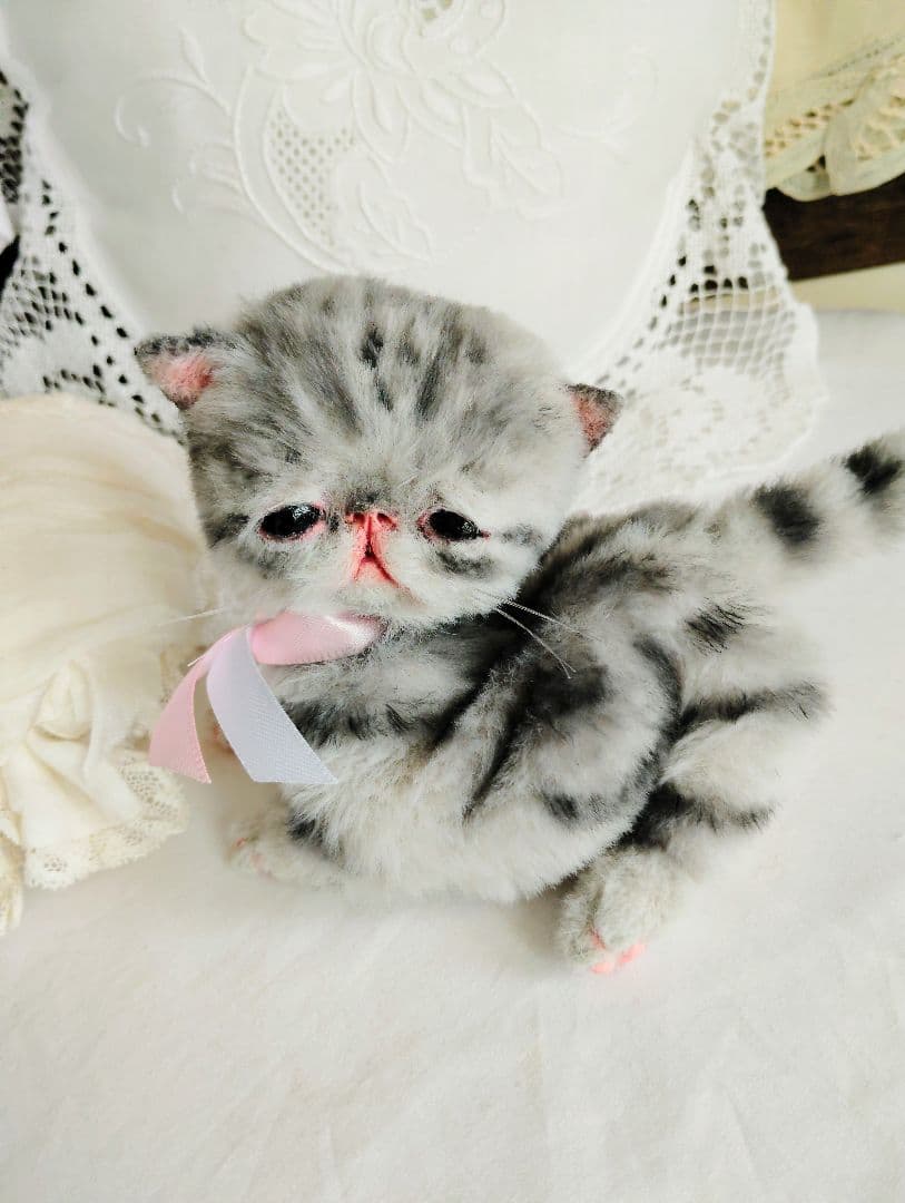 生後２週間♡タビー柄子猫ちゃん♡短足ぽってりボディ♡アートドール♡ぬいぐるみ♡
