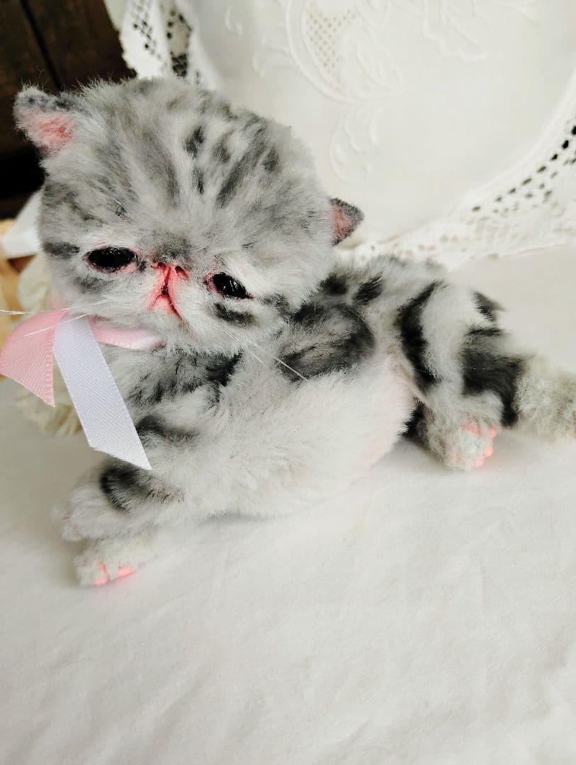 生後２週間♡タビー柄子猫ちゃん♡短足ぽってりボディ♡アートドール♡ぬいぐるみ♡