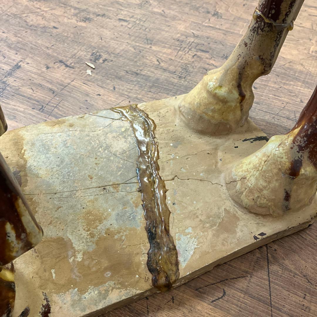 B-壁 中国美術 唐三彩 三彩馬 陶器製 馬置物 馬俑 ホースフィギュア 乗馬