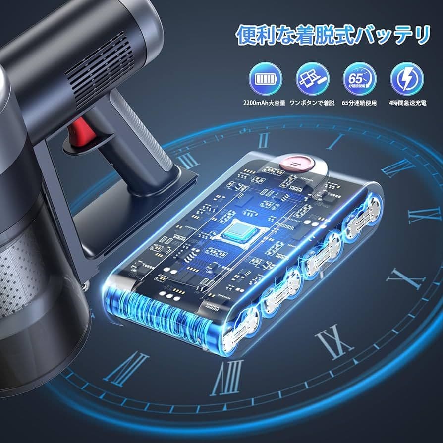 掃除機 コードレス掃除機 ハンディークリーナー　LEDライト 自立式 コンパクト