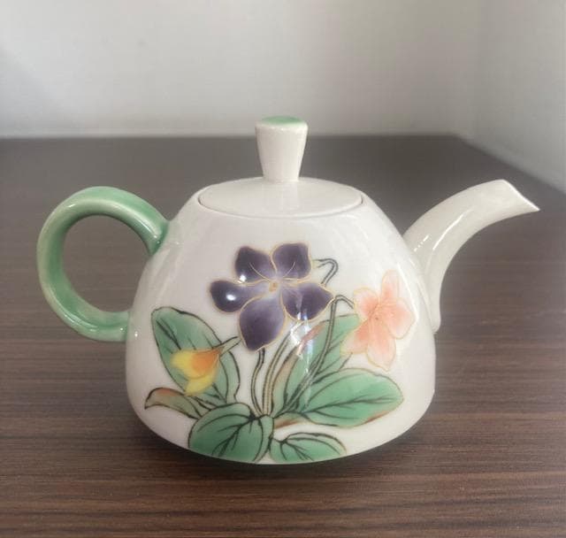 京焼　陶あん　煎茶器　急須　スミレ