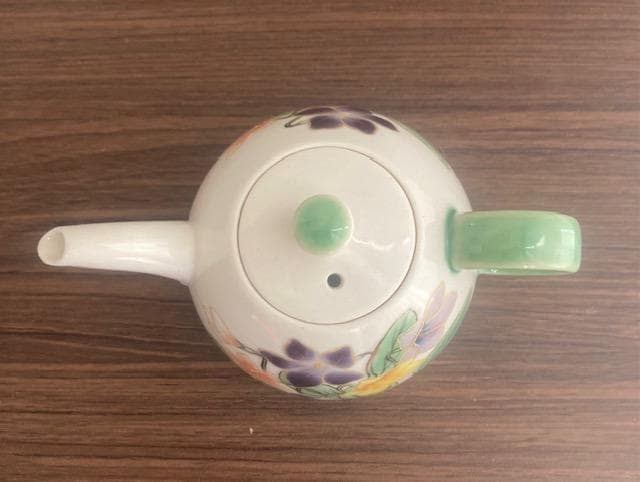 京焼　陶あん　煎茶器　急須　スミレ