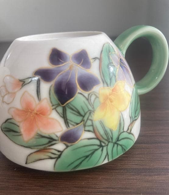 京焼　陶あん　煎茶器　急須　スミレ