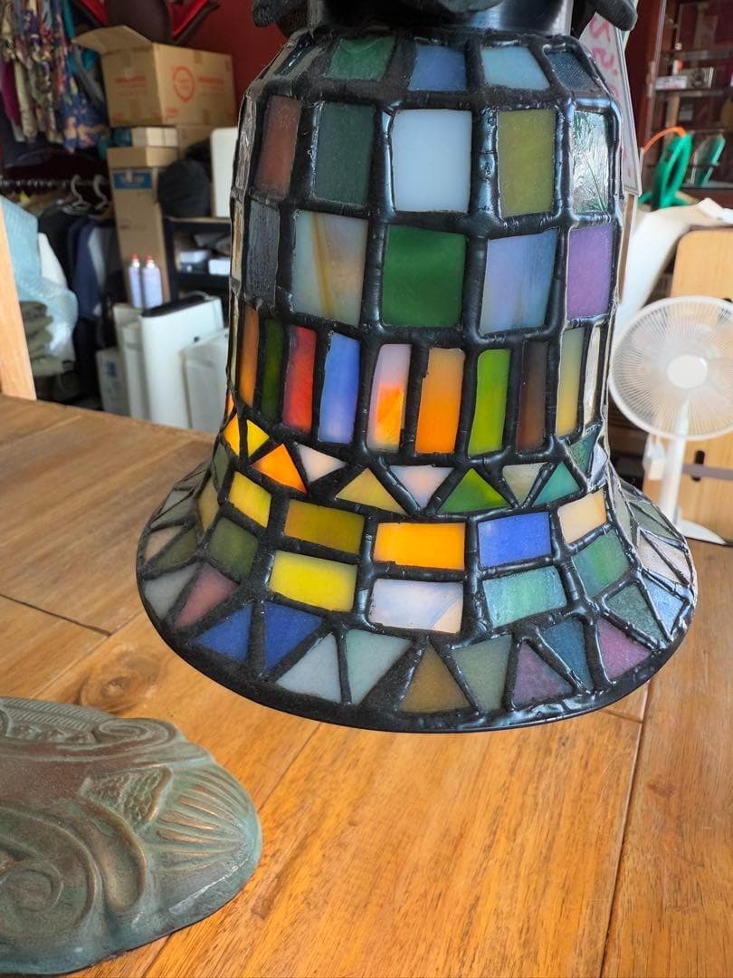 ステンドテーブルランプ タカ ワシ ステンドグラス かっこいい ランプ