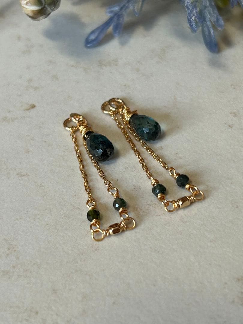 14KGF インディゴブルーカイヤナイトの3wayチャーム