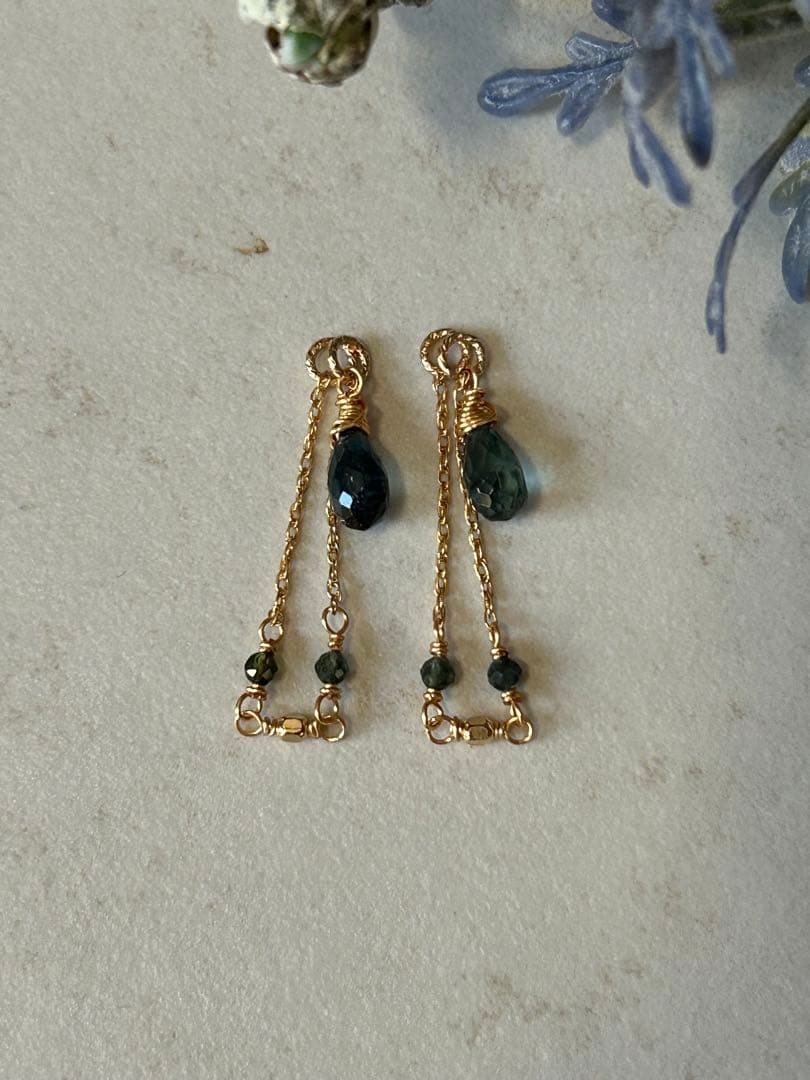 14KGF インディゴブルーカイヤナイトの3wayチャーム