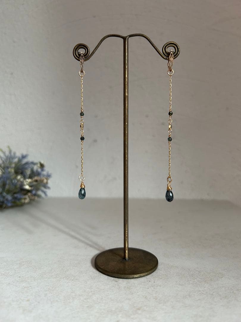 14KGF インディゴブルーカイヤナイトの3wayチャーム