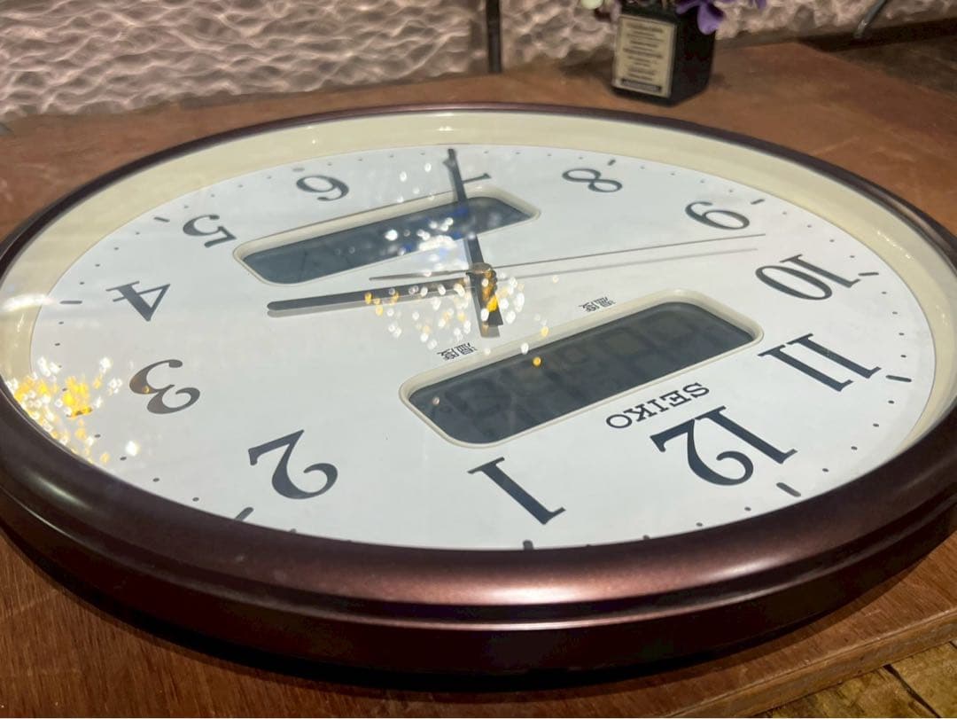 SEIKO セイコー 掛時計 KX348B 温度計 湿度計 電波時計