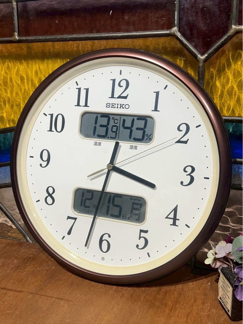 SEIKO セイコー 掛時計 KX348B 温度計 湿度計 電波時計