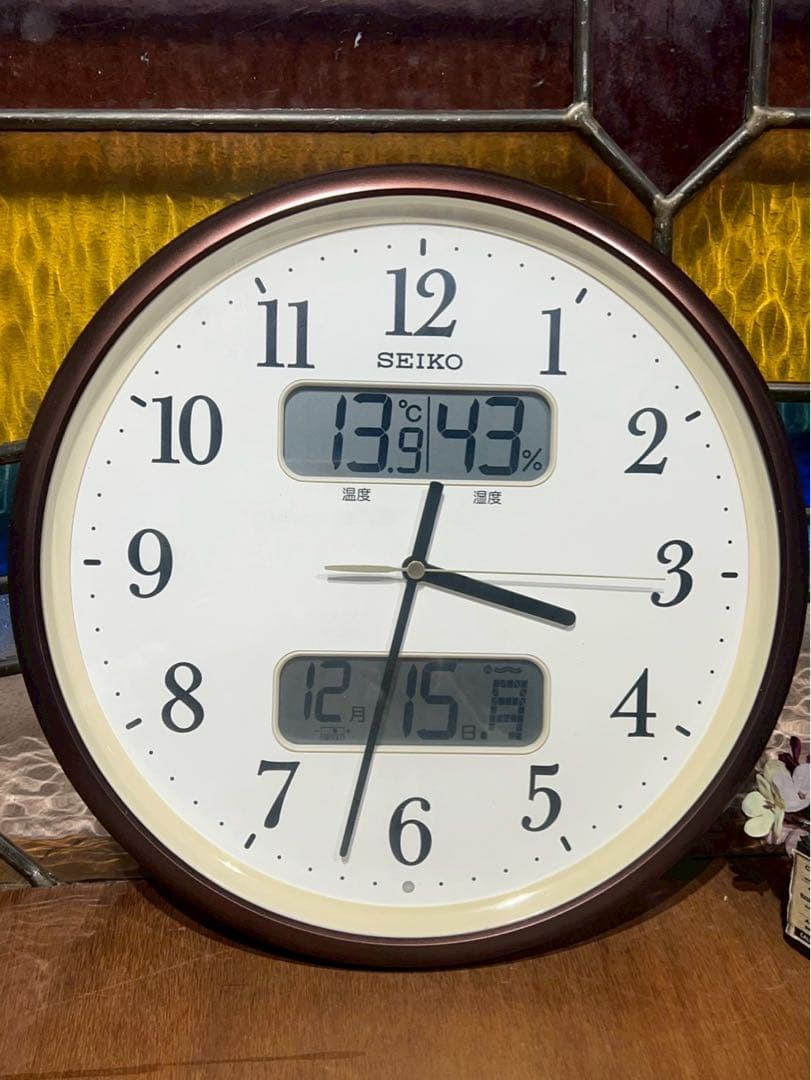 SEIKO セイコー 掛時計 KX348B 温度計 湿度計 電波時計