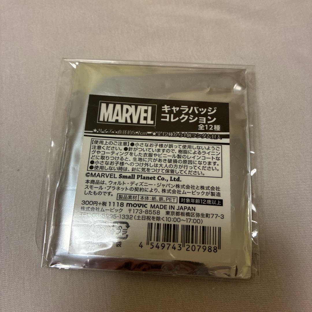 マーベル　スパイダーマン　缶バッジ　メタリック　横顔