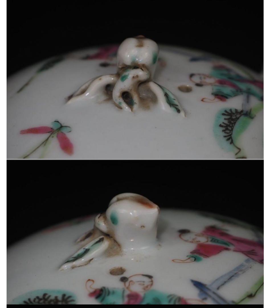 送料無料　清時代　同治年『張義和造』粉彩急須　王羲之愛鵝図　本物保証 中国古玩