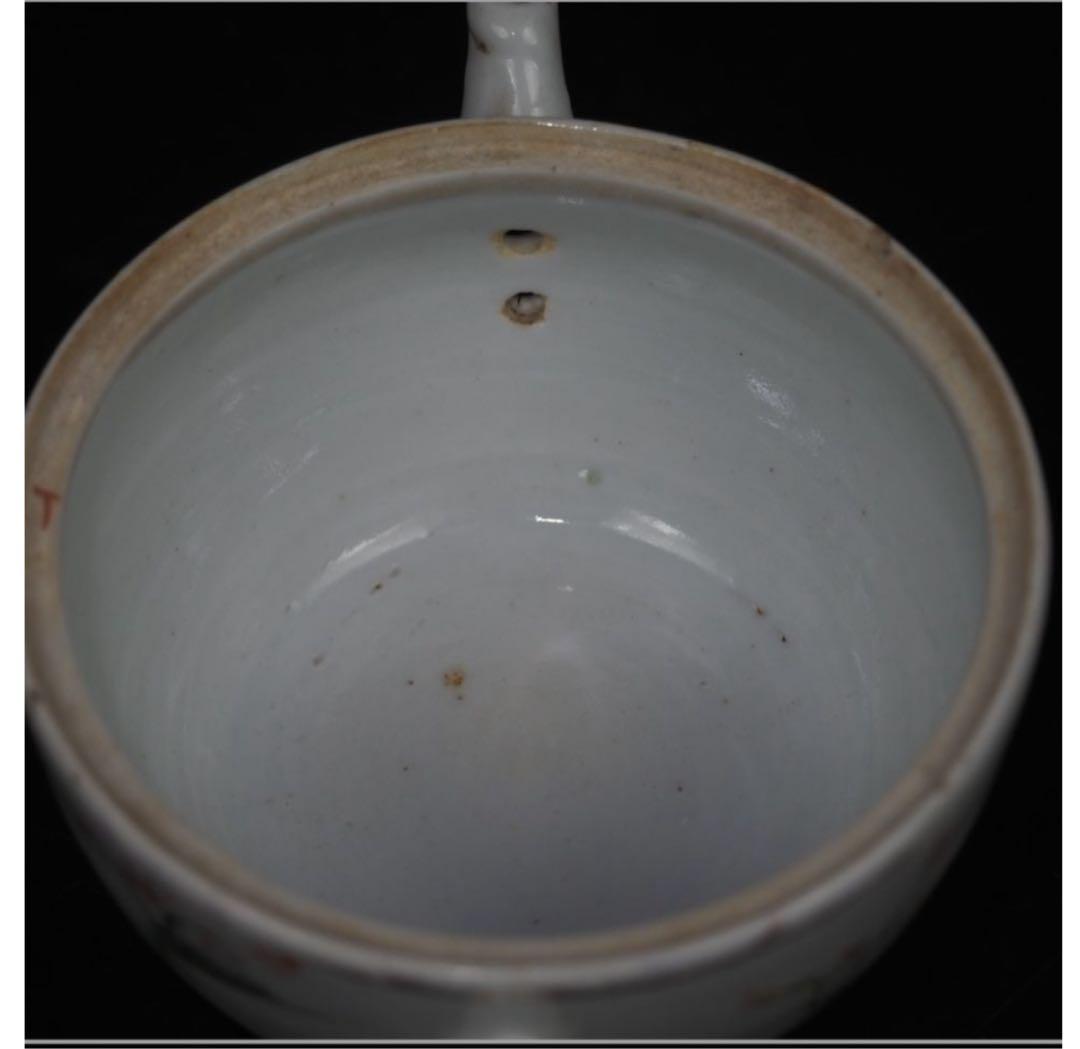 送料無料　清時代　同治年『張義和造』粉彩急須　王羲之愛鵝図　本物保証 中国古玩