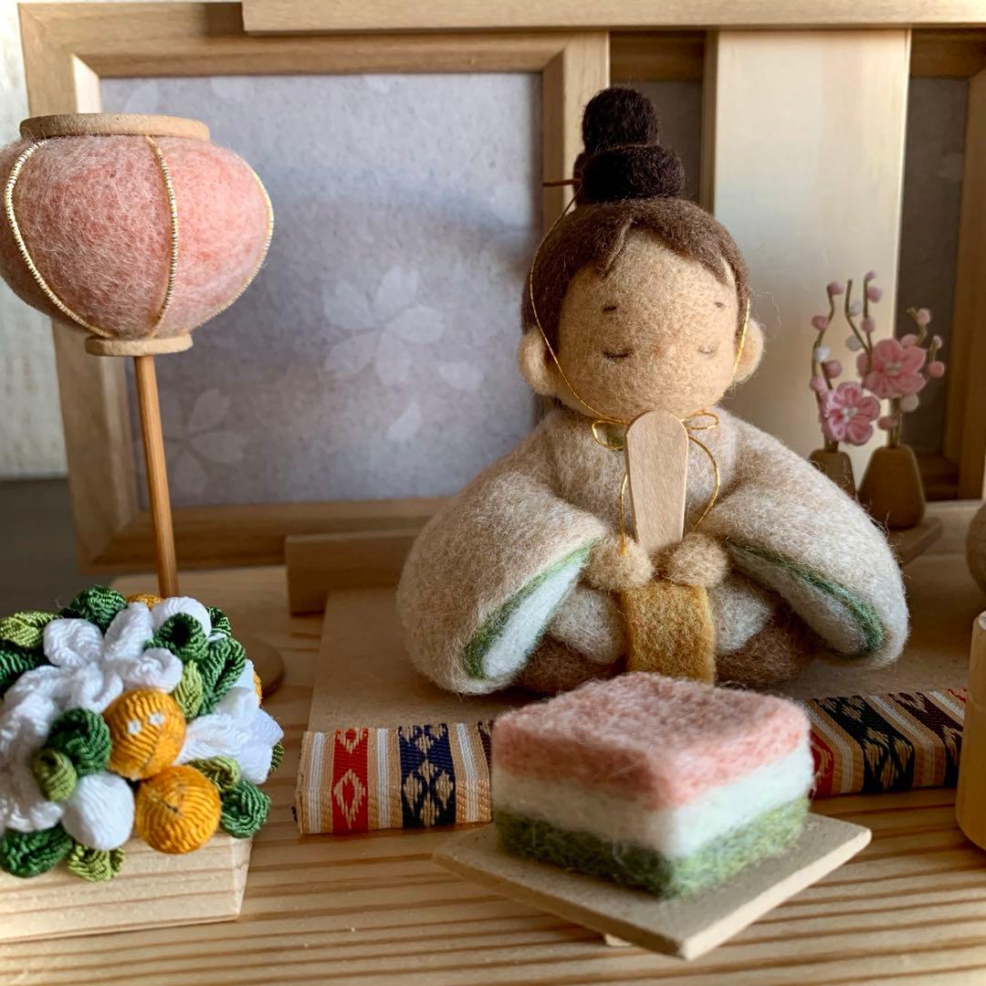 ぷ*子様 羊毛フェルト　ひな祭り　ひな人形