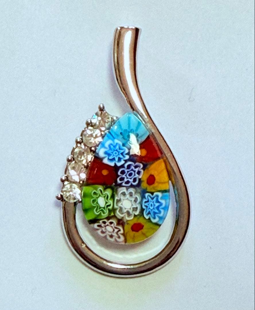 【未使用極美品】ミルフィオリ　ペンダントトップ　ベネチアンガラス　ムラーノガラス