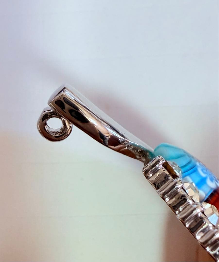 【未使用極美品】ミルフィオリ　ペンダントトップ　ベネチアンガラス　ムラーノガラス