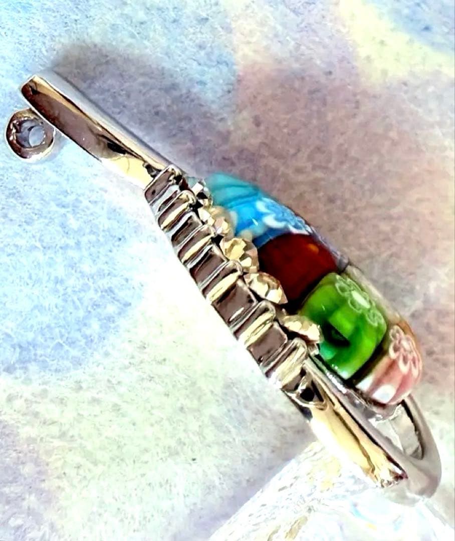 【未使用極美品】ミルフィオリ　ペンダントトップ　ベネチアンガラス　ムラーノガラス