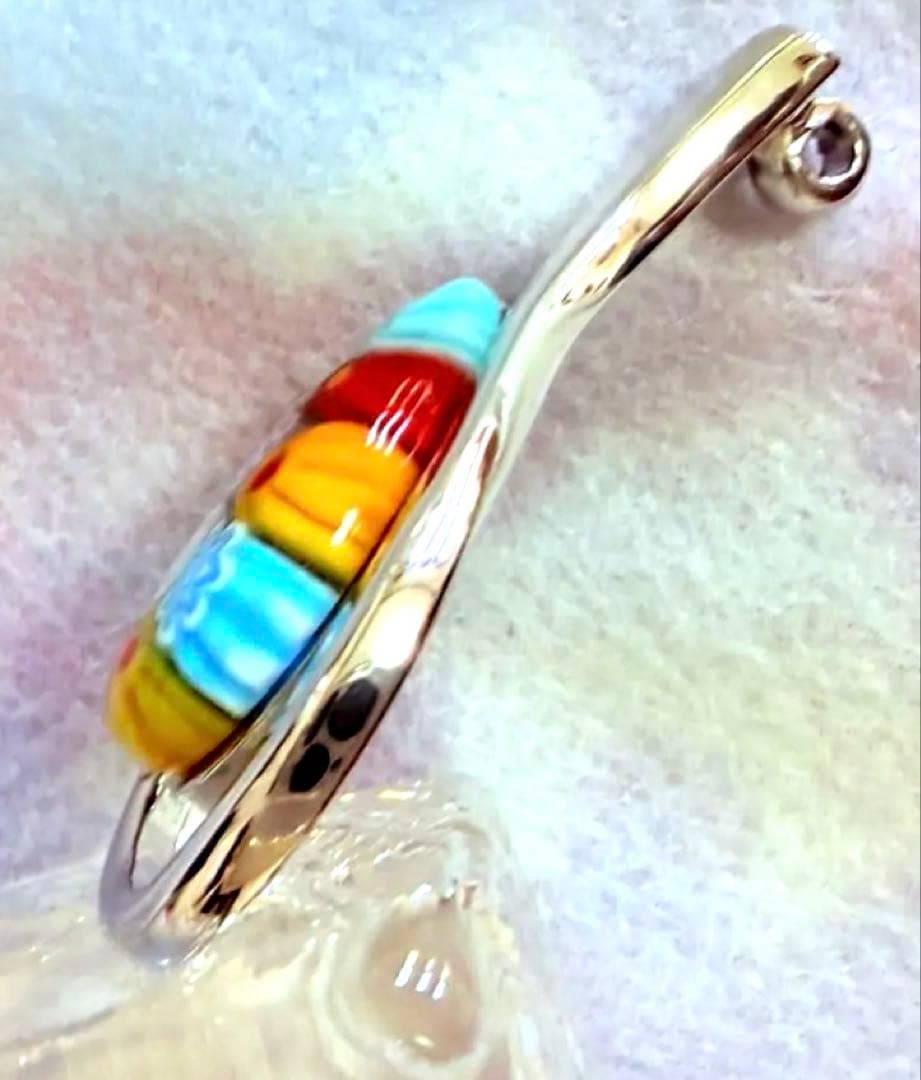 【未使用極美品】ミルフィオリ　ペンダントトップ　ベネチアンガラス　ムラーノガラス