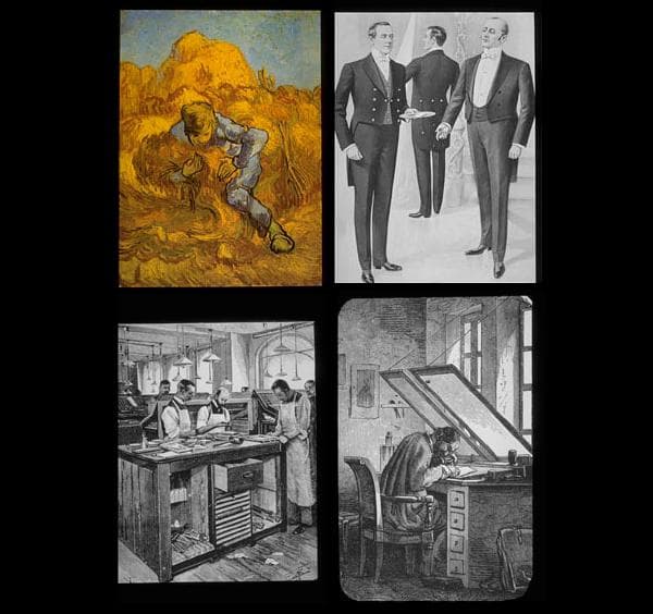 PA34【働く人の絵画・スケッチ】フリーCD素材100点