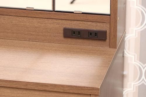 【新品・送料無料】ドレッサー（三面鏡）　スツール付き　ＭＢＲ