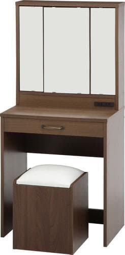 【新品・送料無料】ドレッサー（三面鏡）　スツール付き　ＭＢＲ