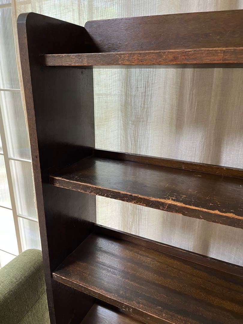 あ*た様 ヒビ割れあり　古い　本棚　くさび　136センチ　無垢　民藝　アンティー