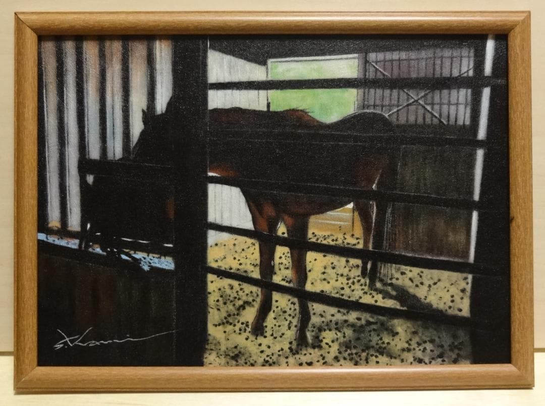 上鈴木正一 油彩画 B4サイズ『 存 在 』お熊さん様のリクエスト作品です!!