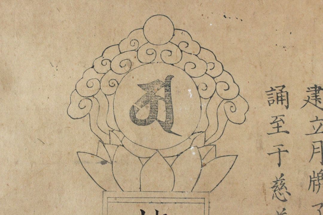 No5953 掛軸　古書　月牌之支證　高野山遍照尊院　法印覚道　紙本　送料無料