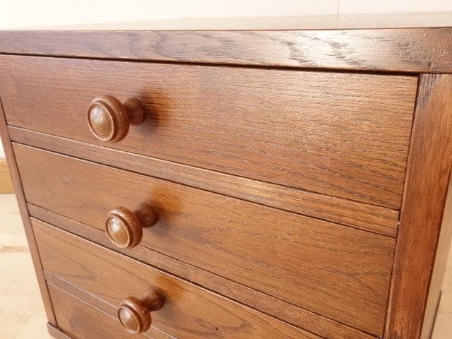 北海道手作り家具　ナラ（楢）材　 Ａ４小引出４Ｆ　勇峰工芸（新）