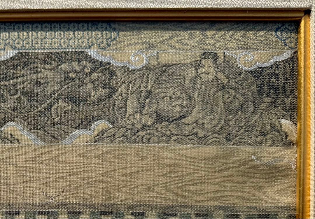 京都•西陣織　シルク　絹の絵画　寺の風景　伝統工芸士・東海恒夫
