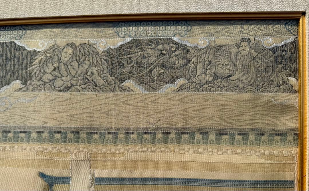 京都•西陣織　シルク　絹の絵画　寺の風景　伝統工芸士・東海恒夫