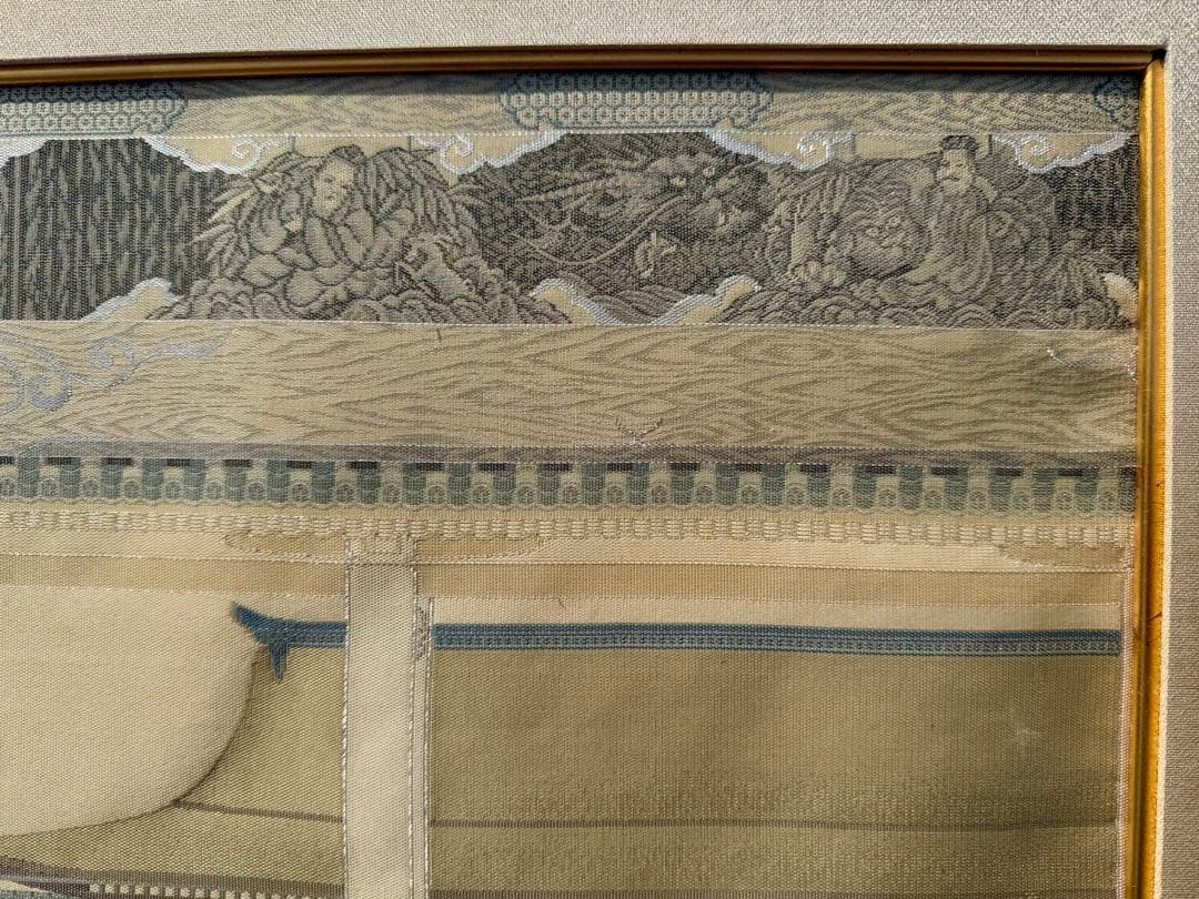 京都•西陣織　シルク　絹の絵画　寺の風景　伝統工芸士・東海恒夫