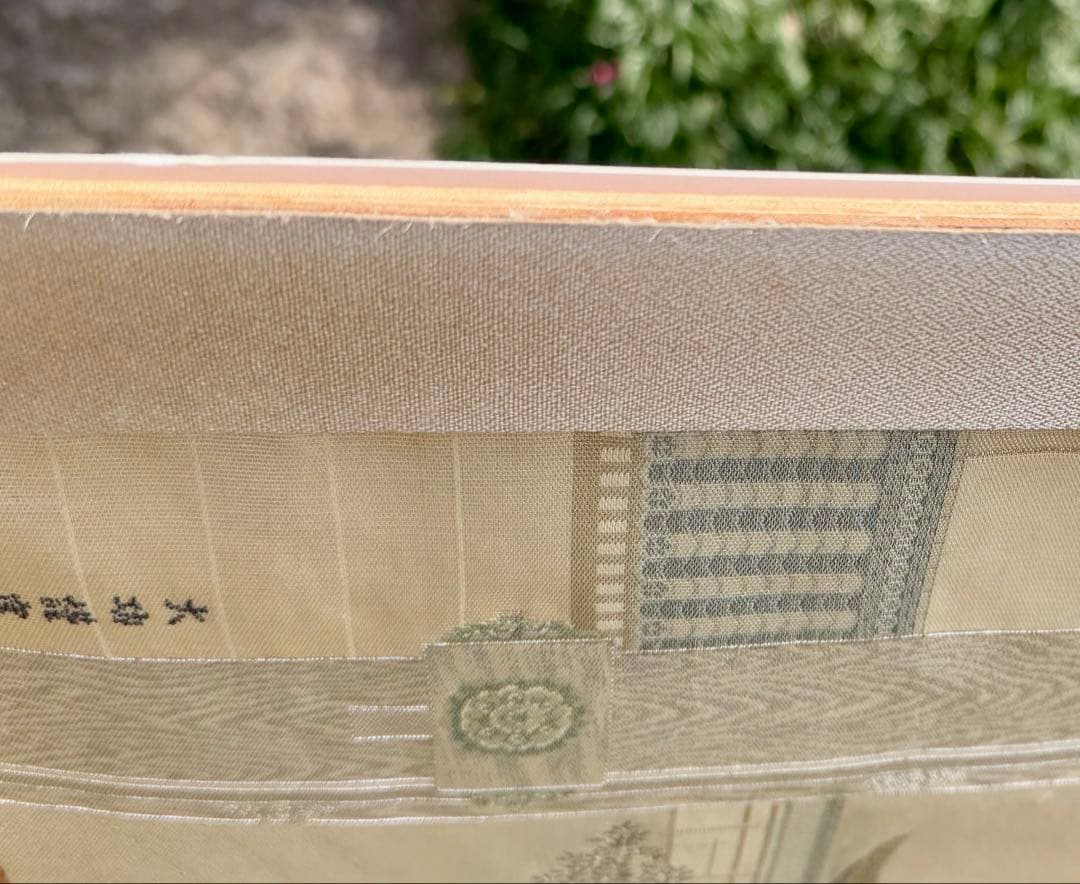 京都•西陣織　シルク　絹の絵画　寺の風景　伝統工芸士・東海恒夫