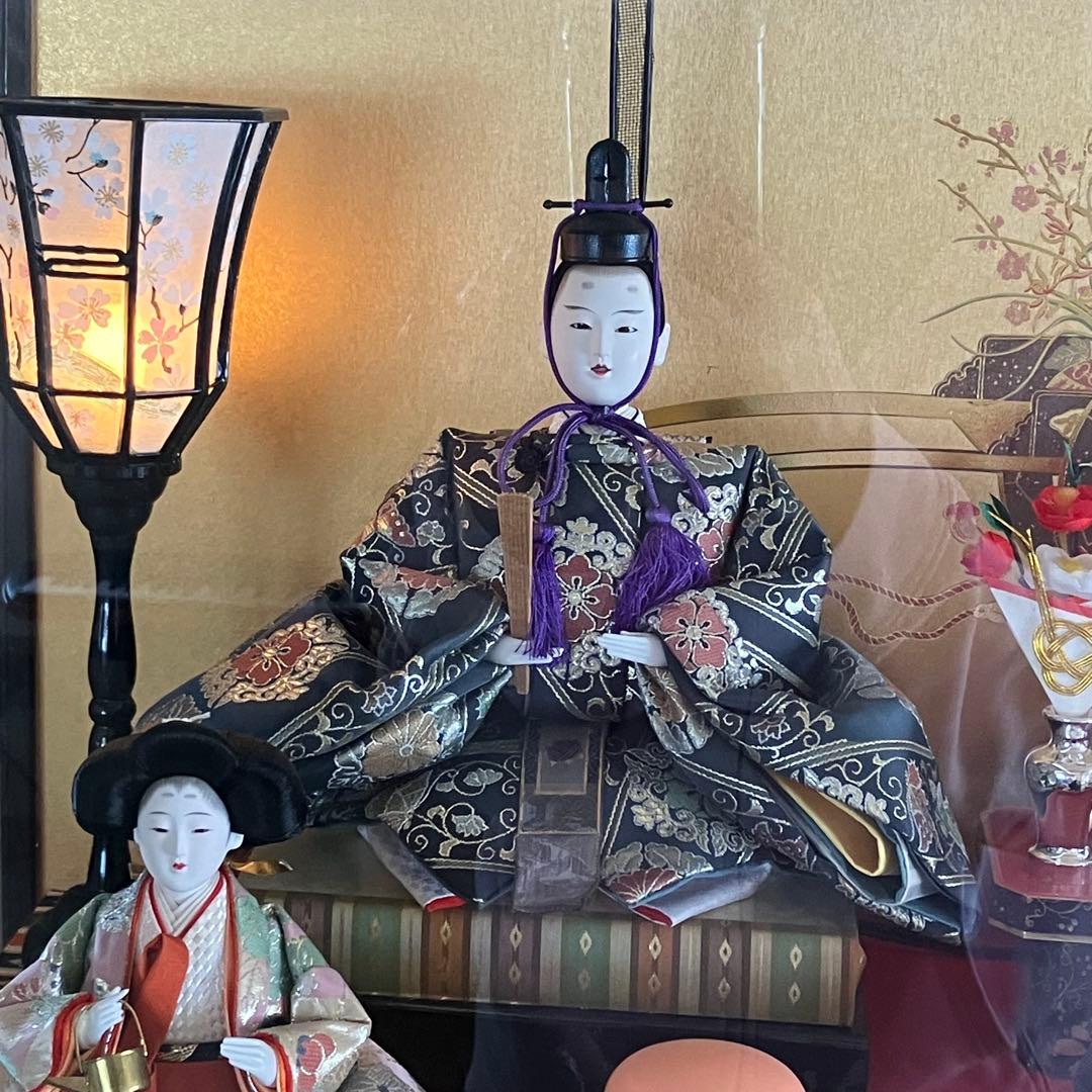 オルゴール付　ぼんぼり電灯付　お雛様　雛飾り　人形の久月　親王官女飾
