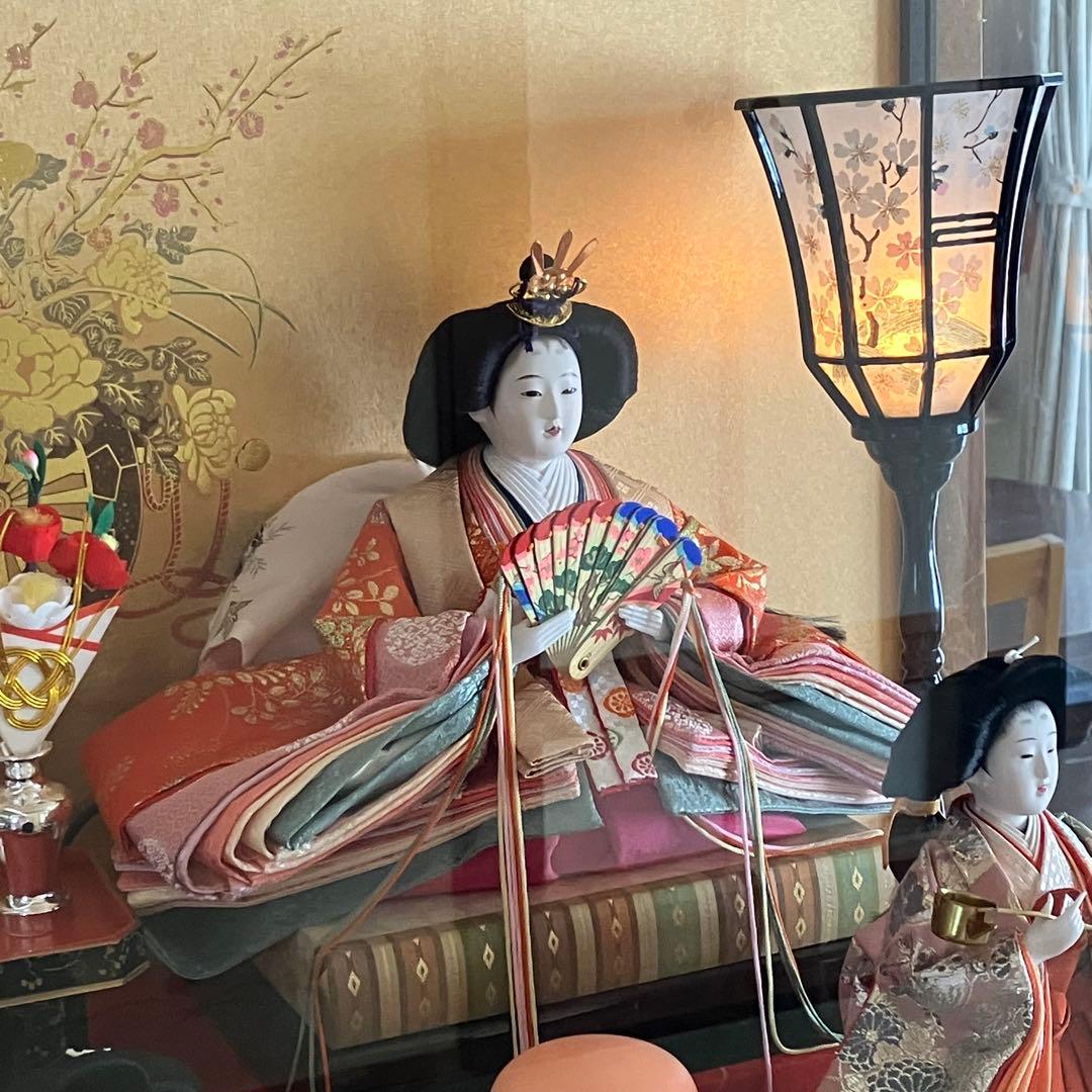 オルゴール付　ぼんぼり電灯付　お雛様　雛飾り　人形の久月　親王官女飾