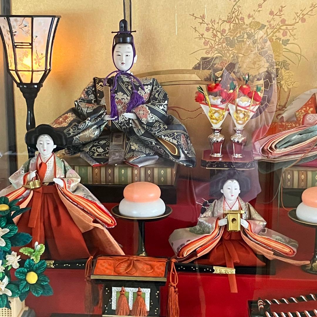 オルゴール付　ぼんぼり電灯付　お雛様　雛飾り　人形の久月　親王官女飾