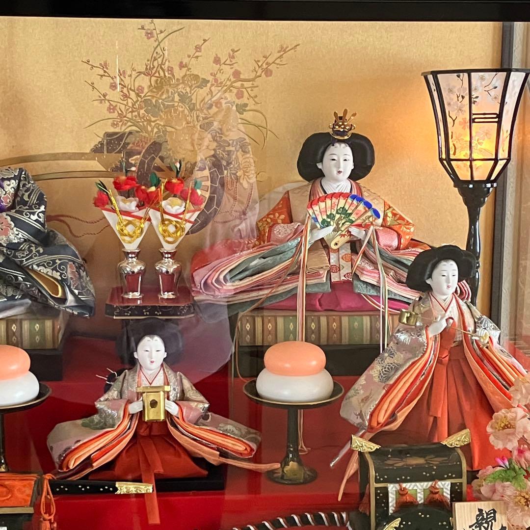 オルゴール付　ぼんぼり電灯付　お雛様　雛飾り　人形の久月　親王官女飾