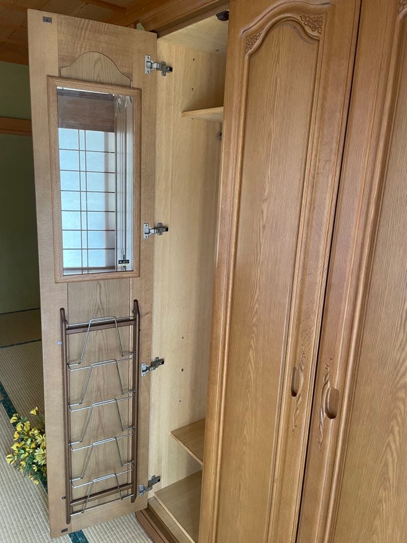 婚礼　和ダンス　桐木目調 3扉衣類収納