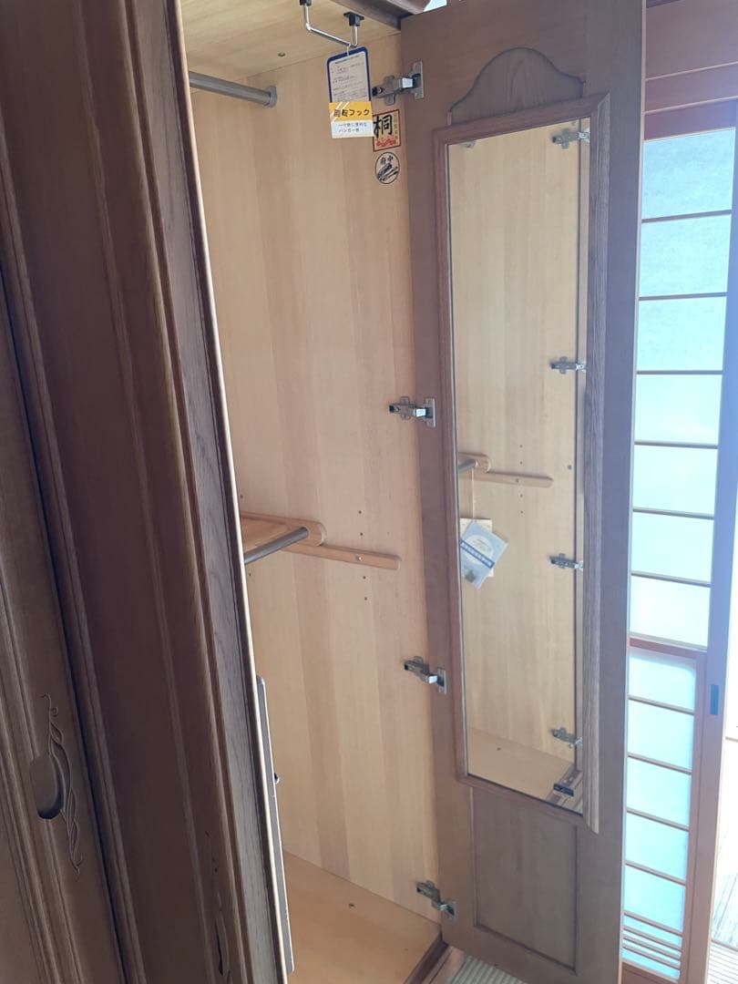 婚礼　和ダンス　桐木目調 3扉衣類収納