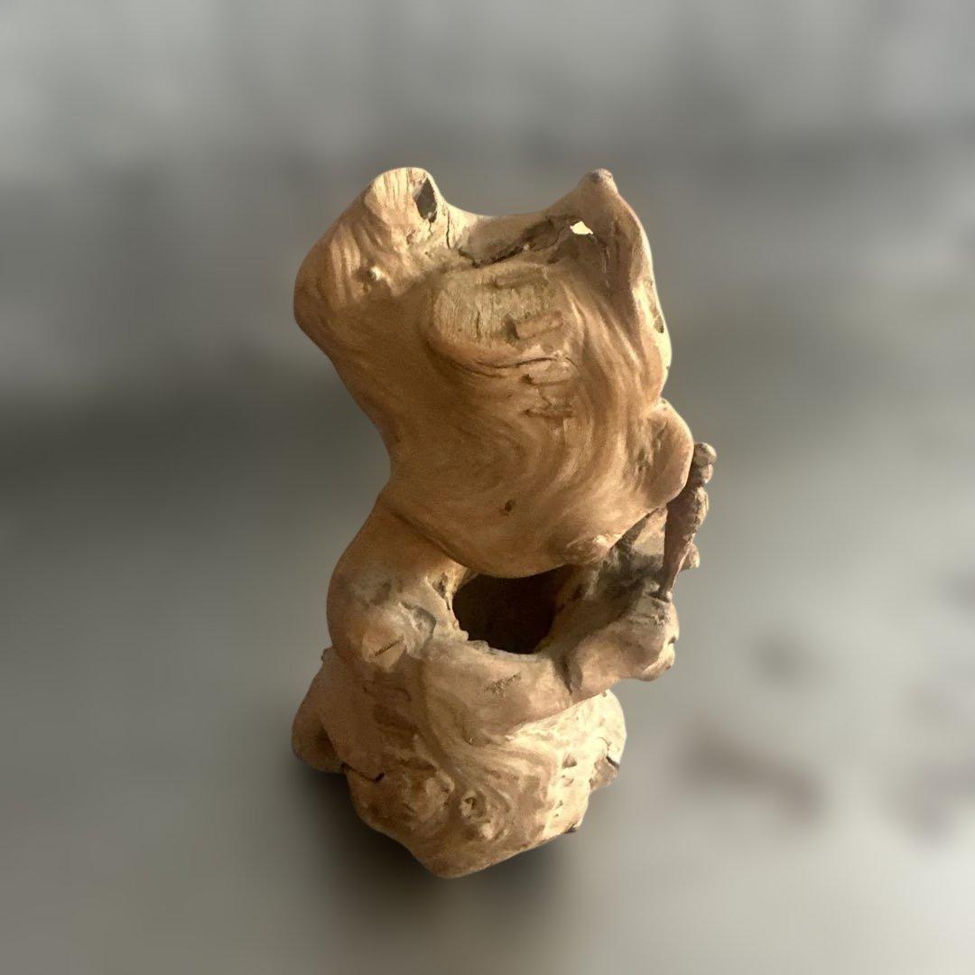 ヴィンテージ木製抽象彫刻 インテリア置物