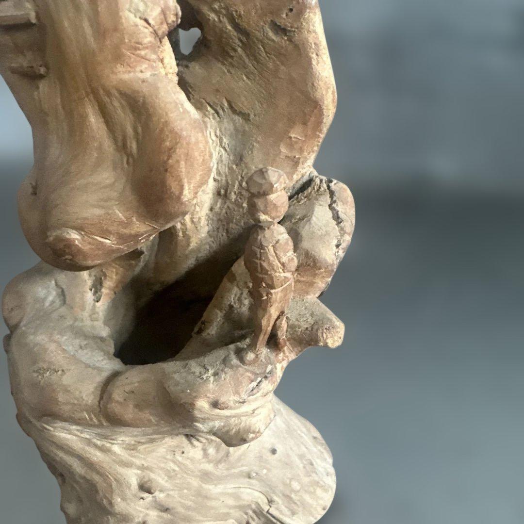 ヴィンテージ木製抽象彫刻 インテリア置物