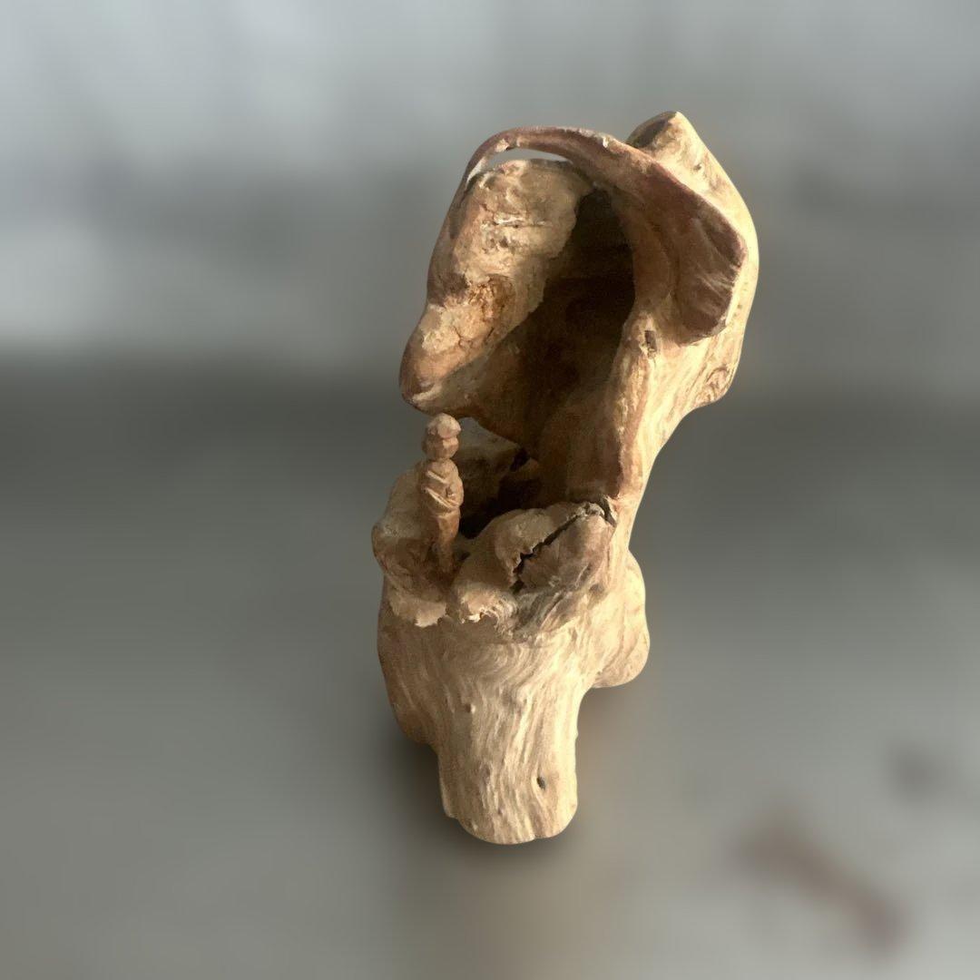 ヴィンテージ木製抽象彫刻 インテリア置物