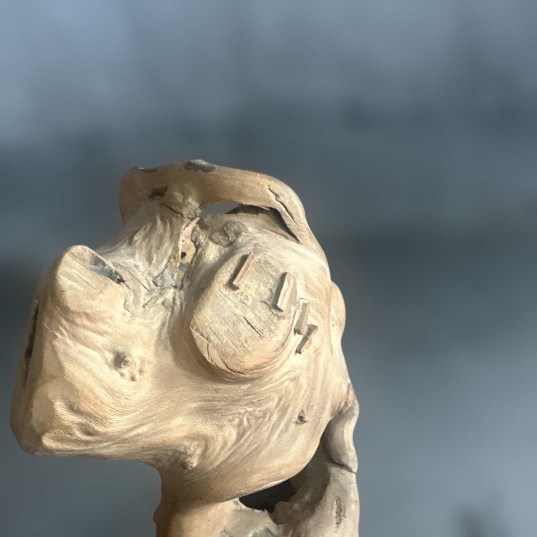 ヴィンテージ木製抽象彫刻 インテリア置物