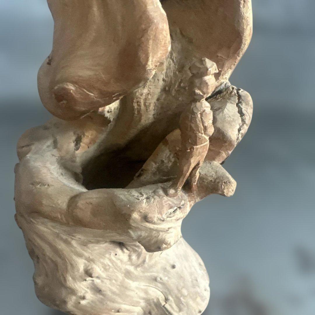 ヴィンテージ木製抽象彫刻 インテリア置物