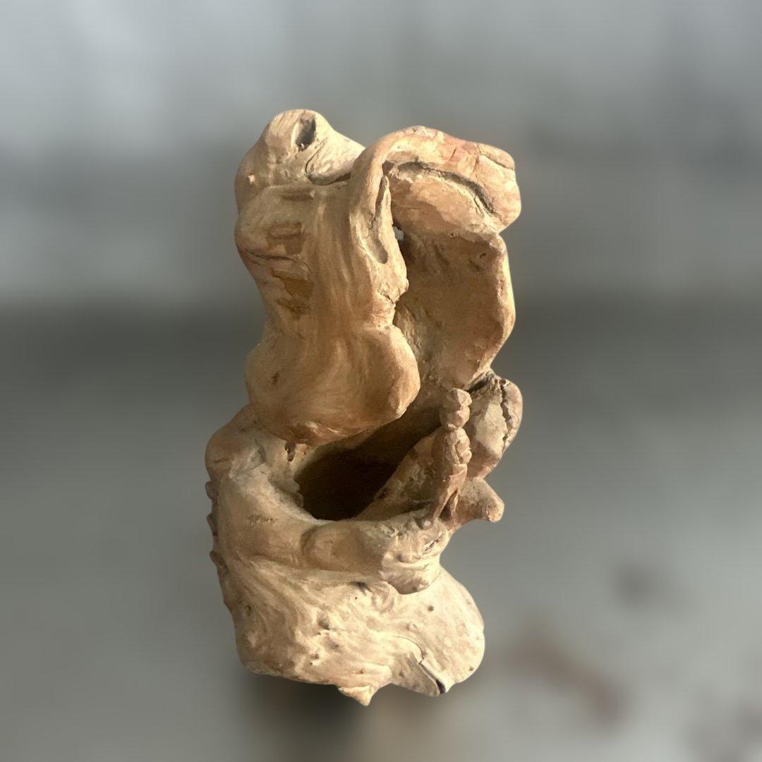 ヴィンテージ木製抽象彫刻 インテリア置物