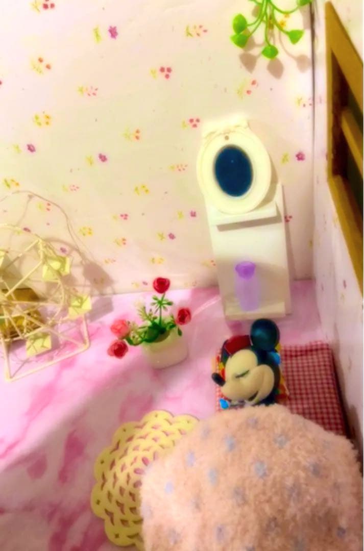 ハンドメイド　夢　ドールハウス　おやすみ　良い夢を#薔薇#ミラー#観覧車ライト