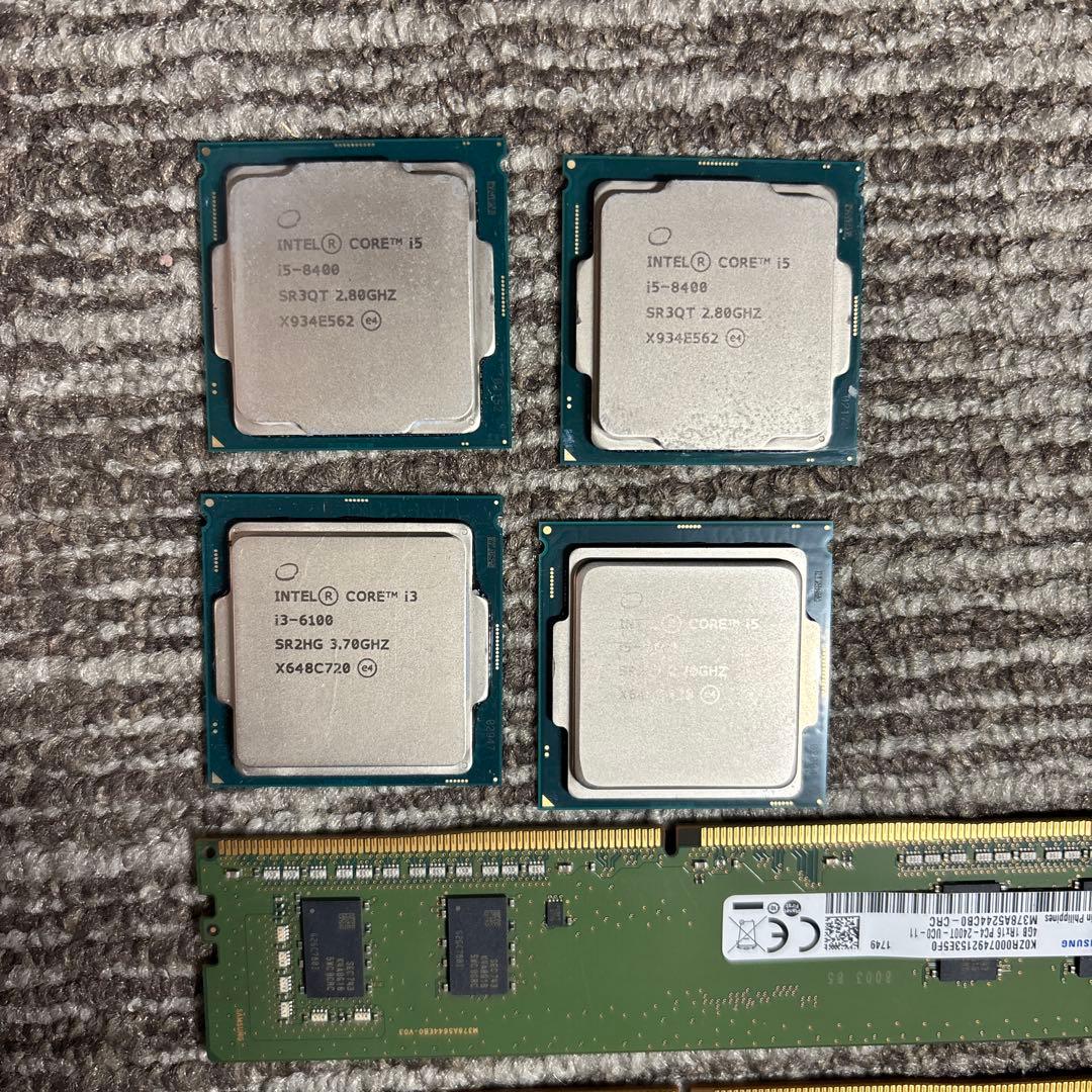 【ジャンク】Core i5-8400/i3-6100 DDR4メモリセット
