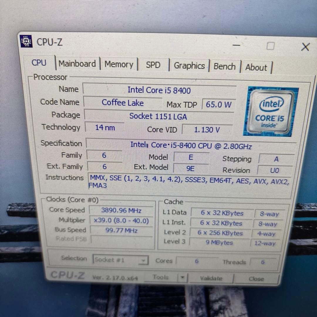 【ジャンク】Core i5-8400/i3-6100 DDR4メモリセット